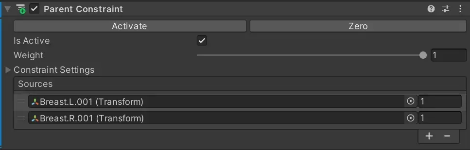 Parent Constraint の設定例